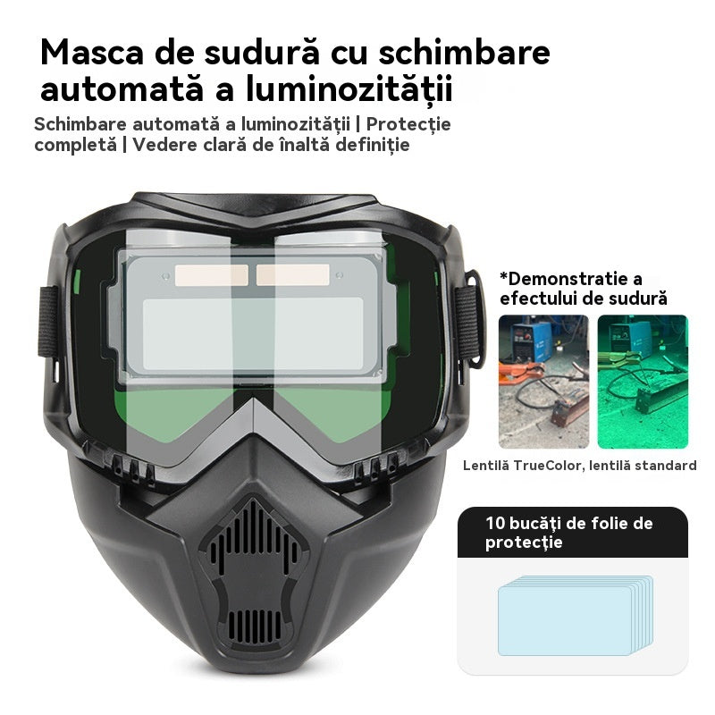 🔥😎Plne automatická zváračská kukla s prepínaním svetiel a ochrannou maskou na hlavu pre zváračov