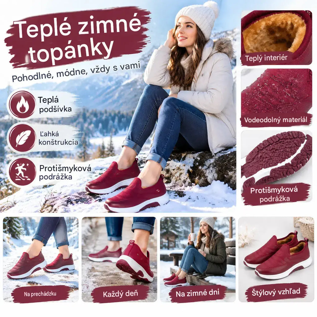 🏆【Veľkosti 35 – 41】Dámske bavlnené topánky na jeseň a zimu: z pravej kože, nepremokavé, s teplou podšívkou z fleecu, teplé a pohodlné – navrhnuté špeciálne pre ženy stredného veku a staršie.