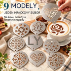 9 položiek za 22 eur☕ Nerezová oceľová forma na kávové latte art