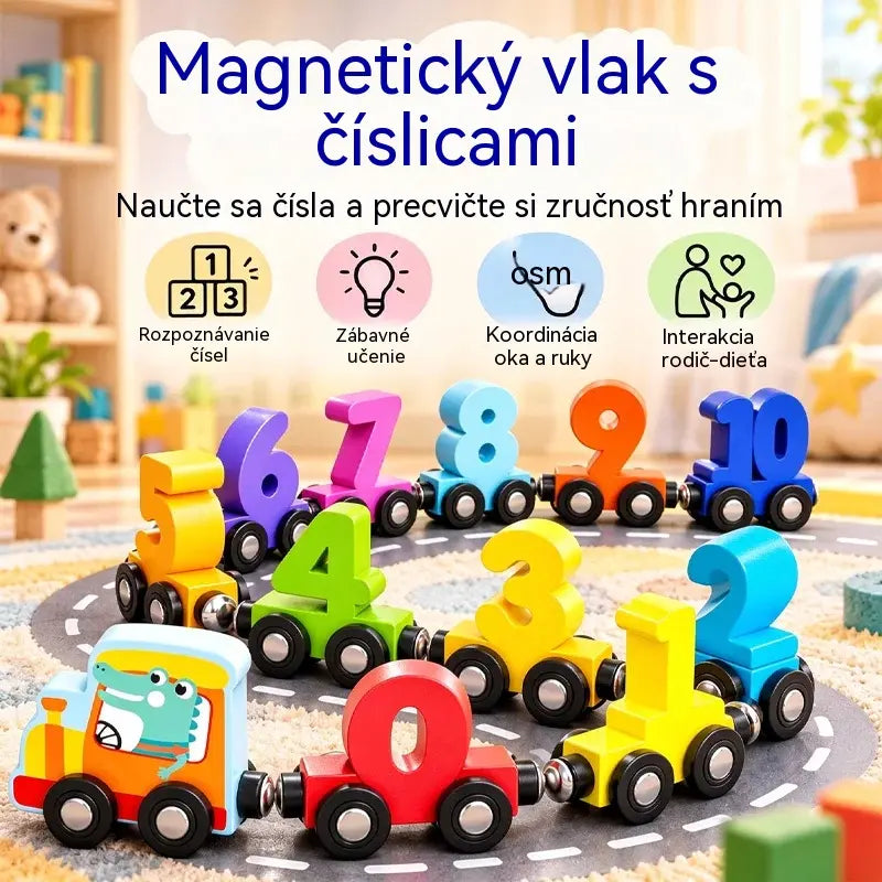 🔥Kúp 1, druhý získaš zadarmo🔥🚂 Magnetický číselný vláčik pre deti | Vzdelávacia stavebnica na učenie hrou