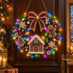 🎄💎 Vianočný veniec DIY s diamantmi, perlami a LED svetlami – 9 štýlov, akrylová doska, jednoduché tvorenie.